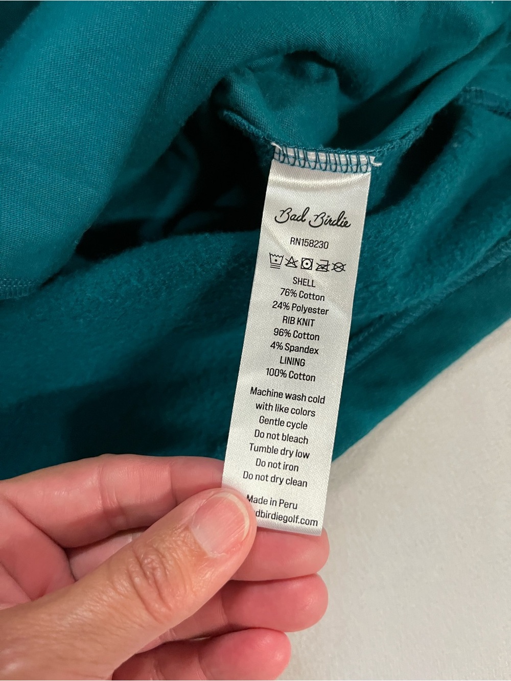 Bad Birdie Rec League Sweatshirt Women L Teal Green Golf Fleece Pullover Cropped - Picture 8 of 11
